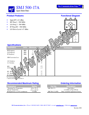 SMJ500-17A Datasheet PDF WJ Communications => Triquint