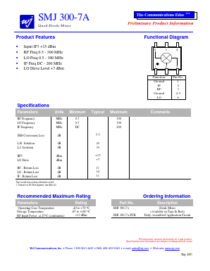 SMJ300-7A Datasheet PDF WJ Communications => Triquint