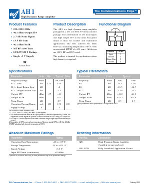 AH1 Datasheet PDF WJ Communications => Triquint