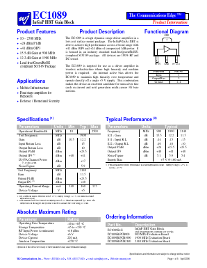 EC1089 Datasheet PDF WJ Communications => Triquint