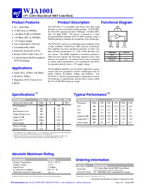 WJA1001 Datasheet PDF WJ Communications => Triquint