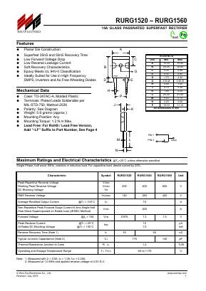 RURG1560 Datasheet PDF Won-Top Electronics