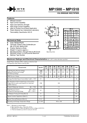 MP1507 Datasheet PDF Won-Top Electronics