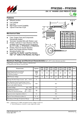 PFW2500 Datasheet PDF Won-Top Electronics