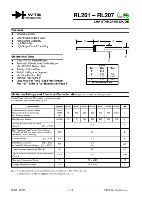 RL201-TB Datasheet PDF Won-Top Electronics