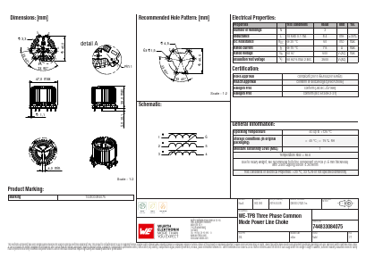 744833084075 Datasheet PDF Wurth Elektronik GmbH & Co. KG, Germany.