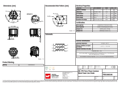 744833005240 Datasheet PDF Wurth Elektronik GmbH & Co. KG, Germany.