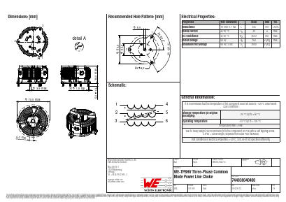 744838040400 Datasheet PDF Wurth Elektronik GmbH & Co. KG, Germany.