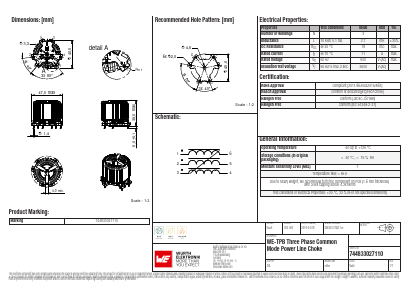 744833027110 Datasheet PDF Wurth Elektronik GmbH & Co. KG, Germany.