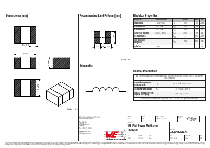 74479876147C Datasheet PDF Wurth Elektronik GmbH & Co. KG, Germany.