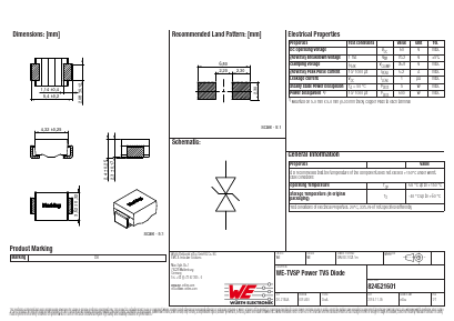 824521601 Datasheet PDF Wurth Elektronik GmbH & Co. KG, Germany.