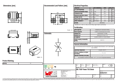 824521511 Datasheet PDF Wurth Elektronik GmbH & Co. KG, Germany.