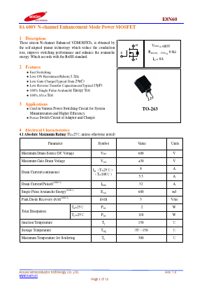 8N60_V1 Datasheet PDF Jiangsu Donghai Semiconductor Technology Co.,Ltd