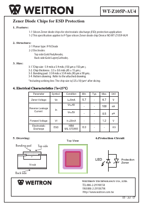 WT-Z105P-AU4 Datasheet PDF Weitron Technology