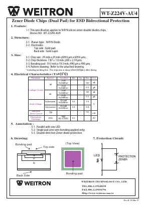 WT-Z224V-AU4 Datasheet PDF Weitron Technology