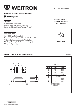 BZT52C2V4 Datasheet PDF Weitron Technology