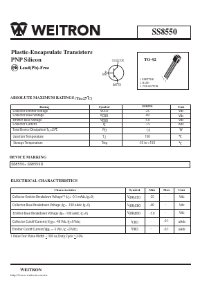 SS8550 Datasheet PDF Weitron Technology