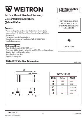 FM4001MH Datasheet PDF Weitron Technology