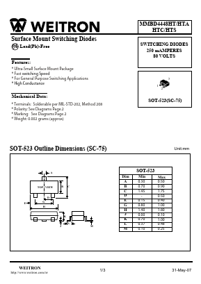 MMBD4448HTS Datasheet PDF Weitron Technology