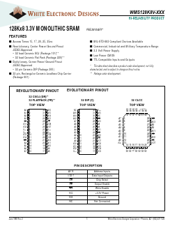 WMS128K8V-15CC Datasheet PDF White Electronic Designs => Micro Semi