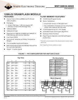 WSF128K32-29H2I Datasheet PDF White Electronic Designs => Micro Semi