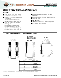 5962-9561305HXX Datasheet PDF White Electronic Designs => Micro Semi