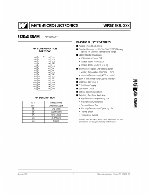 WPS512K8LB-85GI Datasheet PDF White Electronic Designs => Micro Semi