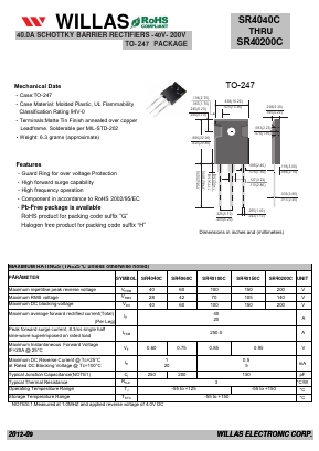 SR4040C Datasheet PDF Willas Electronic Corp.