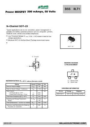 BSS138LT1 Datasheet PDF Willas Electronic Corp.