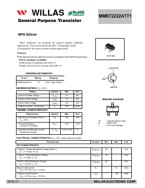 MMBT2222ATT1 Datasheet PDF Willas Electronic Corp.