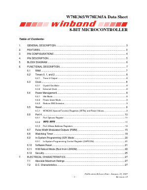 W78E365A40FL Datasheet PDF Winbond