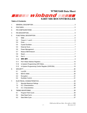 W78E516 Datasheet PDF Winbond