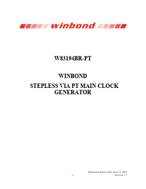 W83194BR-PT Datasheet PDF Winbond