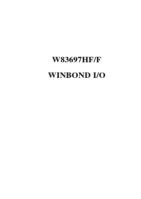 W83697F Datasheet PDF Winbond