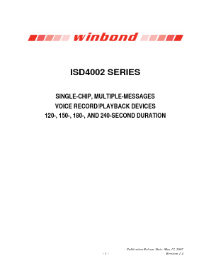 ISD4002_07 Datasheet PDF Winbond