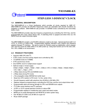 W83194BR-KX Datasheet PDF Winbond