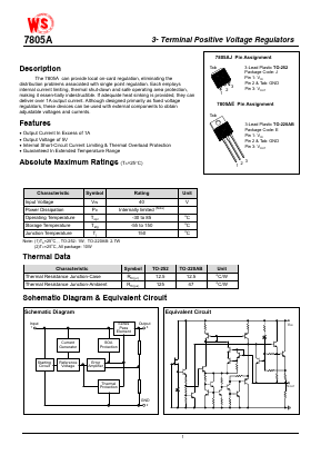 7805AJ Datasheet PDF Wing Shing International Group