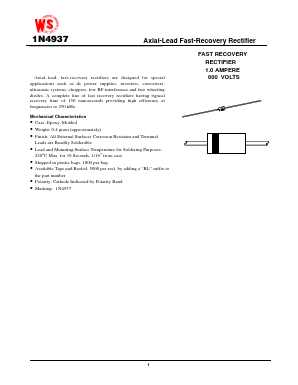 1N4937 Datasheet PDF Wing Shing International Group