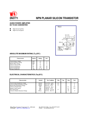 2N3771 Datasheet PDF Wing Shing International Group