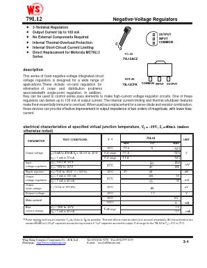 79L12 Datasheet PDF Wing Shing International Group