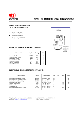 2SC3281 Datasheet PDF Wing Shing International Group