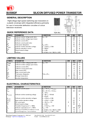 BU508DF Datasheet PDF Wing Shing International Group