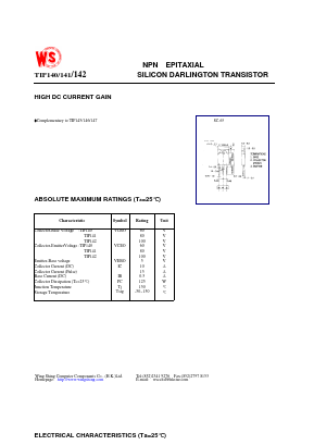 TIP140 Datasheet PDF Wing Shing International Group