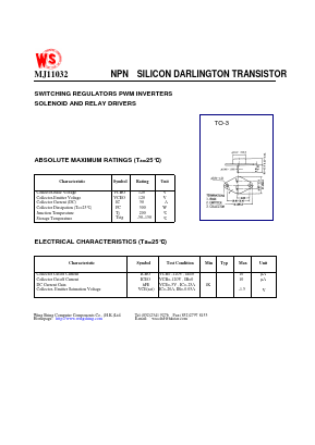 MJ11032 Datasheet PDF Wing Shing International Group