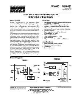 WM0832LCP Datasheet PDF Wolfson Microelectronics plc