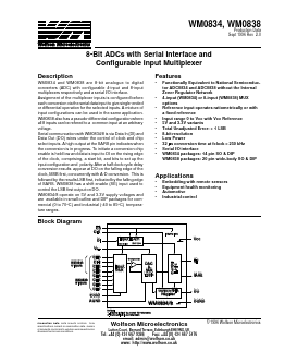 WM0834 Datasheet PDF Wolfson Microelectronics plc