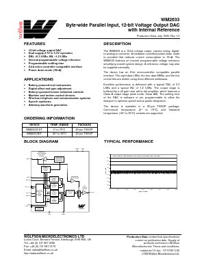 WM2633CDT Datasheet PDF Wolfson Microelectronics plc