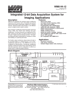 WM8144-12CFT/V Datasheet PDF Wolfson Microelectronics plc