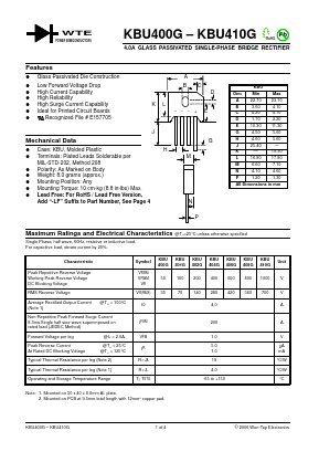 KBU406G-LF Datasheet PDF Won-Top Electronics