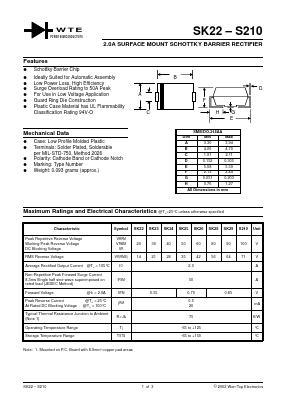 SK22-T1 Datasheet PDF Won-Top Electronics